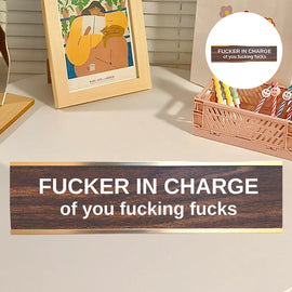 Engraved Desk Sign With Gold Stand